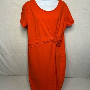 Old Navy Orange Ruched Tie Front Maternity Bodycon Dress